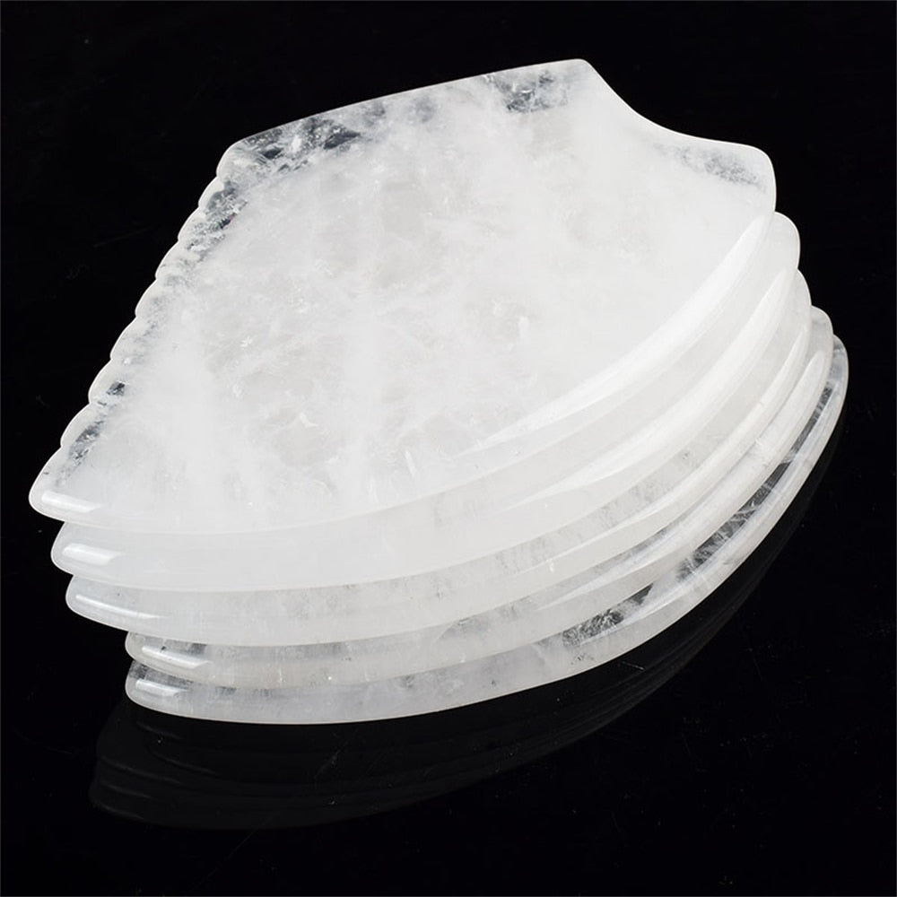 Natural White Crystal Jade Gua Sha and Scraping Tool